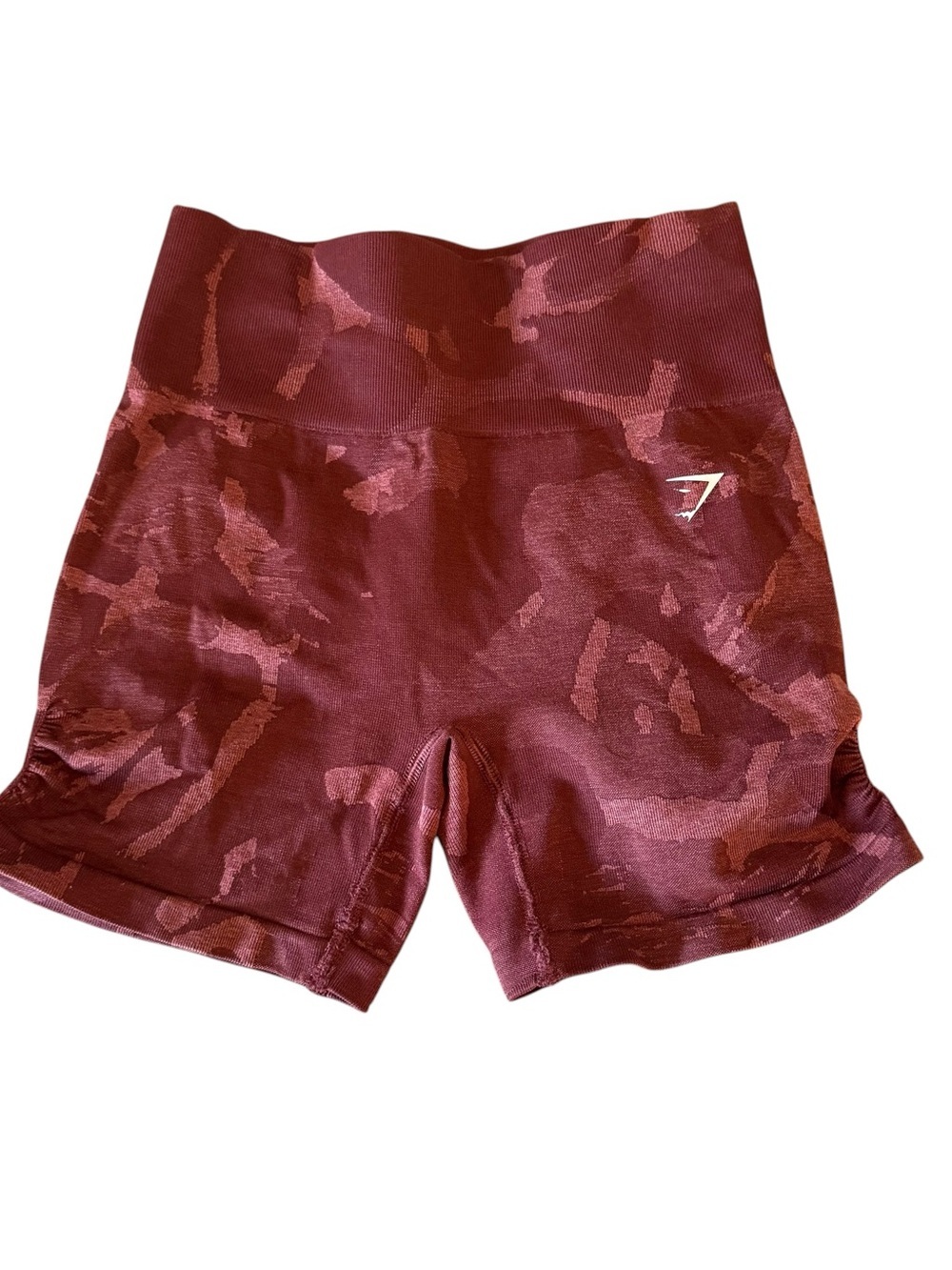 Gymshark Women’s Adapt Camo Seamless Shorts Savanna Cherry Brown Size Small